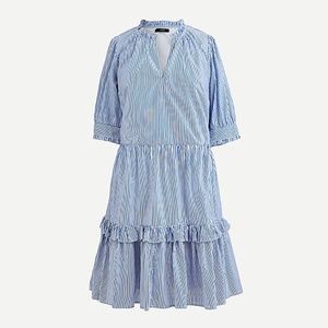 J Crew Ruffleneck tiered popover dress